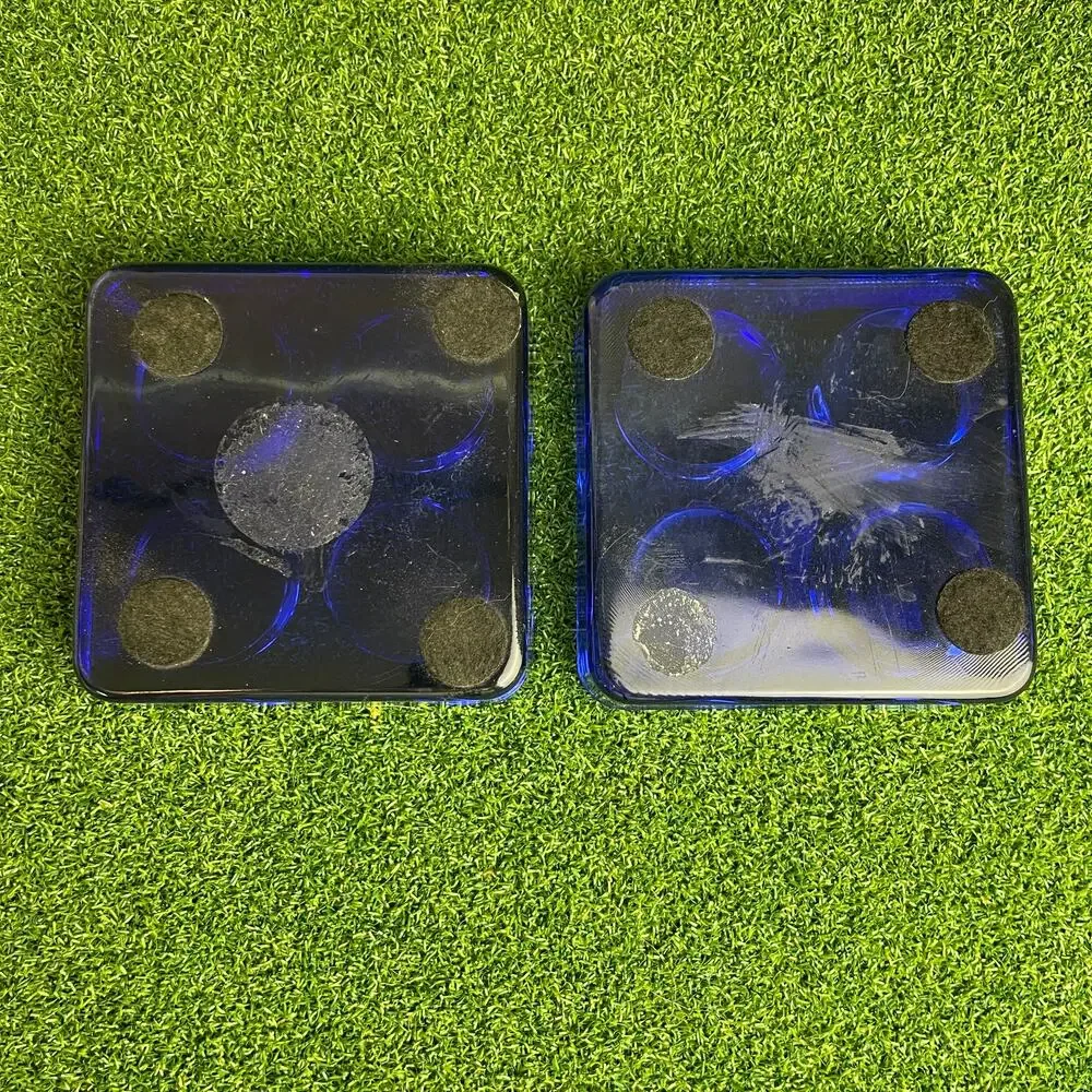 Vintage Lot Collectible Cobalt Blue Square Tea Light Holders